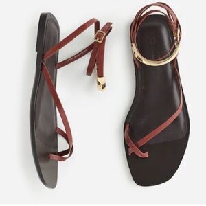 Madewell Brown Sandals with Gold Buckle